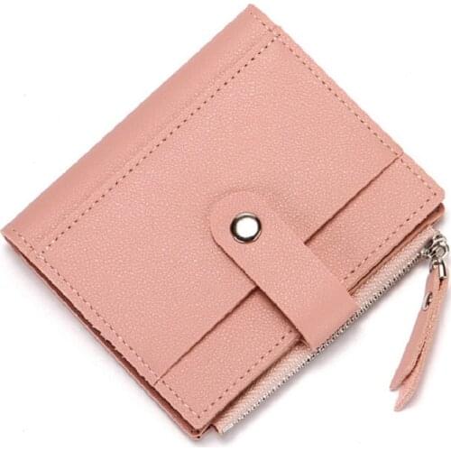 FASHIONS KZ Creative PU Leather Womens Wallet Fashion Buckle Wallet Zipper Coin Purse Business Card Credit Card Package
