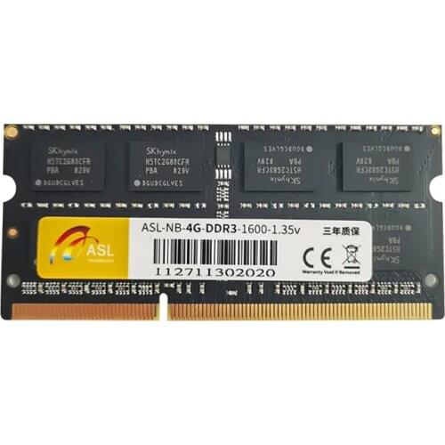 4GB PC Memory RAM Memoria Module Computer Desktop DDR3 4GB 1600Mhz 1.35V masata ASL-NB-4G-DDR3-1600-13.5V