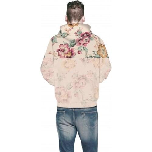 Plus Size Mens Printed Floral Hoodie Sweatshirts Casual Loose Fit Pullover Brand Unisex Long Sleeve Bomber Hooded Tops M-4XL