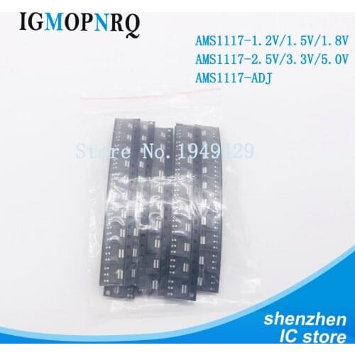 70PCS/LOT AMS1117 Voltage Regulato Kit SOT-223 AMS1117-1.2V/1.5V/1.8V/2.5V/3.3V/5.0V/ADJ 7Kinds Each 10PCS New