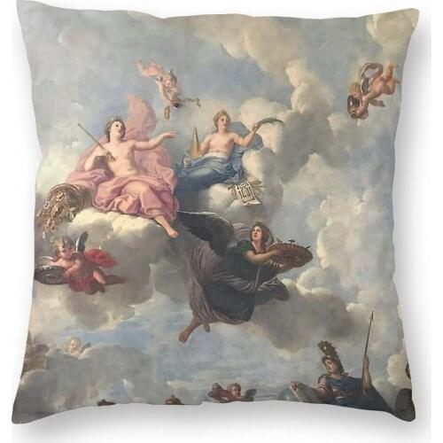 Aesthetic Renaissance Angels Pillowcase Home Decorative Renaissance Clouds Cushions Throw Pillow for Sofa Double-sided Printing