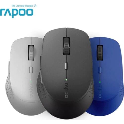 New Rapoo M300 Multi-mode Silent Wireless Mouse with 1600DPI Bluetooth 3.0/4.0 RF 2.4GHz for Three Devices Connection