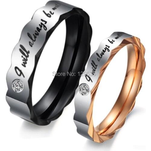 New Fashion Valentines Gift lace Crystal Titanium Steel Ring/jewelry rings for women/double ring/Lovers ring