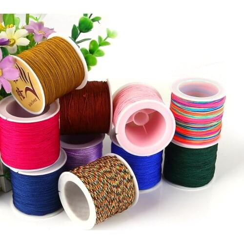 Wholesale 0.8MM 50M Nylon Cord Thread Chinese Knot Macrame Cord Bracelet Braided String For DIY Jewlery Accessories