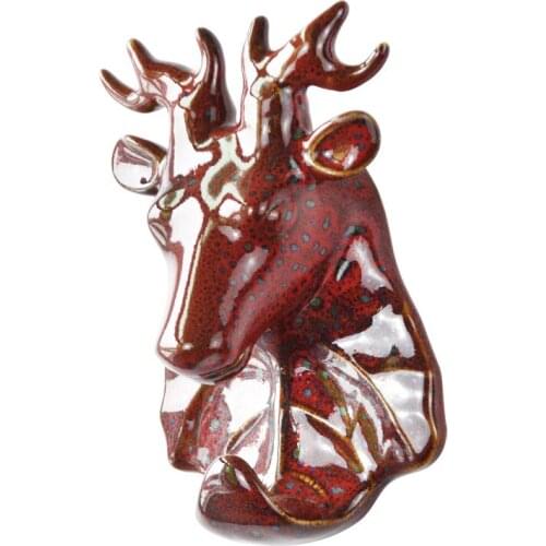 Glaze Kiln Northern European-Style Creative Animal Hook Deer Head Clothes Wall Coat Hook Key Wall Decoration dream modern decor