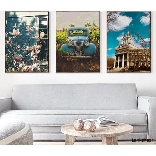 Landscape Canvas Painting Flowers On Canvas Art Cars Building Poster Nordic Pictures Wall Decor for Living Room Poster Unframed
