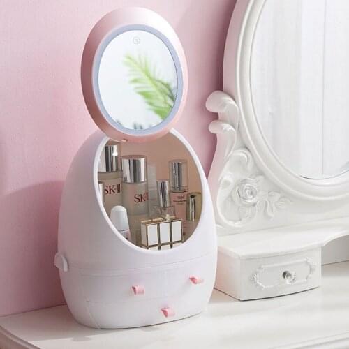Plastic Organizer Box Rotating Cosmetic Prganizer Bathroom Skincare Makeup Storage Boxes Usb Rechargeable Jewelry Storage Box