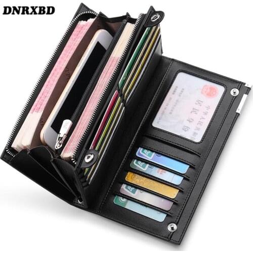 Luxury Brand mens wallet business clutch leather purse carteira masculina card holder with zipper phone bag Wallet For Men