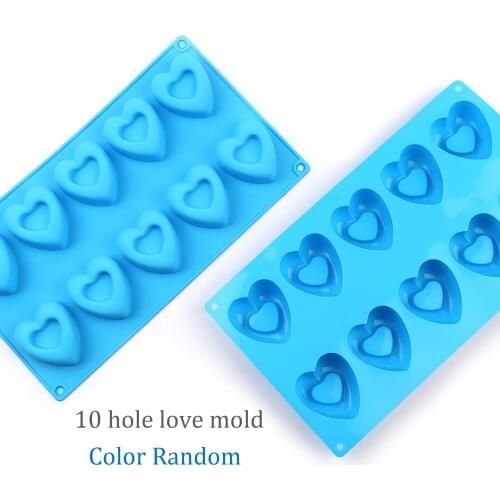 Cake Mold Christmas 10 hole love cake silicone mould candy Jelly Pudding Chocolate Silicone Muffin cupcake mold Best