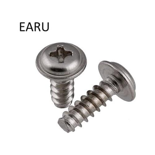 M2.6*6/8/10/12mm304 Stainless Steel Phillips Cross Round Pan Head Flat Cut Tail Self-tapping Tapping Screw Bolt T-DIN StandardF