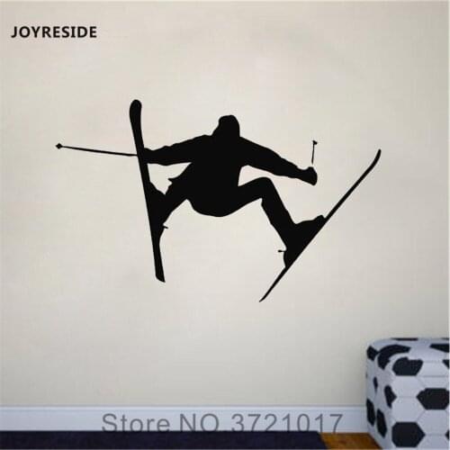 JOYRESIDE Skiing Wall Jumping Freestyle Sports Decals Vinyl Sticker Living Room Home Interior Decoration Kids Room Mural A1643