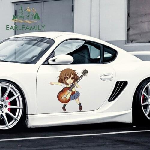 EARLFAMILY 43cm x 36.4cm Cartoon Hirasawa Yui Sticker Cute Car Styling K-on! Decals Waterproof JDM Vinyl Car Wrap Scratch-Proof