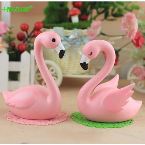 Flamingo Love Bird Resin Home Decoration Cake Ornaments Gift Study Bedroom Living Room Wine Cabinet Semi-handmade Crafts