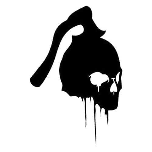 9.9*15.2CM Terrible Ax Killer Skull Car Stickers Funny Motorcycle Vinyl Decals Black/Silver C7-0973