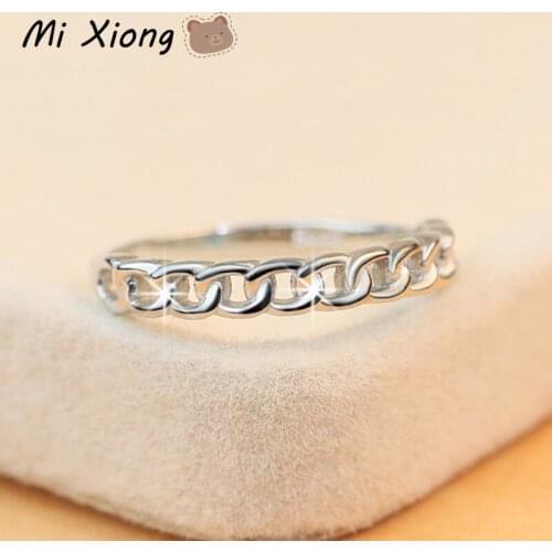 Mi Xiong Womens Rings 925 Sterling Silver Luxury Buckle Ultra-high Unique Elegant Charm Engagement Wedding Brand Cute Jewelry