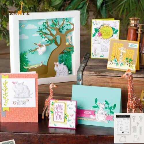 Animal Outing Metal cutting dies and stamps For Scrapbooking Embossing Decorative Crafts DIY Paper Cards Stamp and DIES New 2019