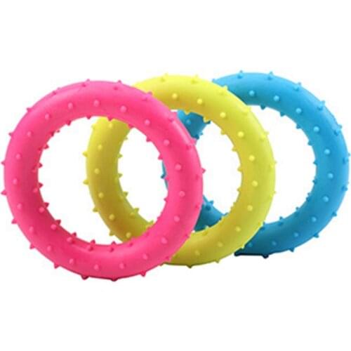 1pc Pet Doy Rubber Molar Toy Bite-resistant Thorn Ring Circle for Dog Puppy Tooth Cleaning Molar Training Safe Toy Pet Supplies