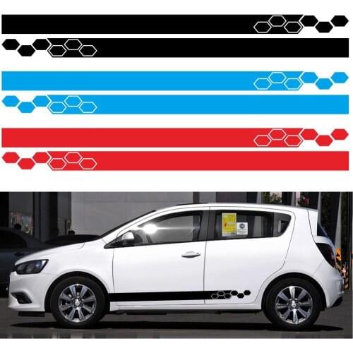 2pcs Car Stickers Auto Door Side Stripe Vinyl Film Wrap Racing Decals Styling Decoration Tuning Automobiles Car Accessories HOT