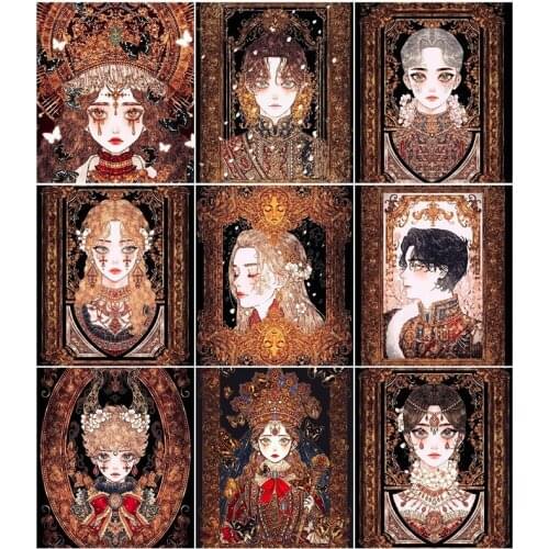 5D DIY Diamond Painting Full Square Round Classical Portrait Girl Diamond Embroidery Mosaic Kit Home Decor Art Wall Painting