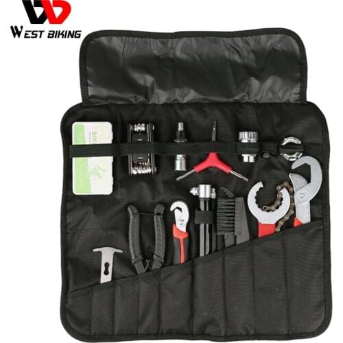 WEST BIKING Bicycle Scooter 14 Types Repair Tool Kits Bag Pump Bracket Freewheel Crank Puller Multifunction Combination MTB Tool