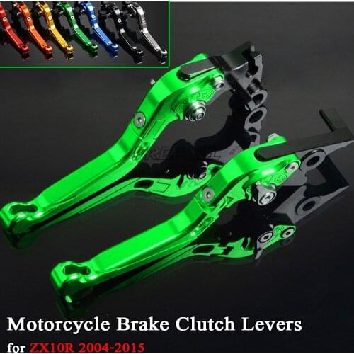 For Kawasaki ZX10R ZX 10R ZX 10 R 2004-2015 CNC Aluminum Motorbike Levers Motorcycle Brake Clutch Levers Foldable Extendable