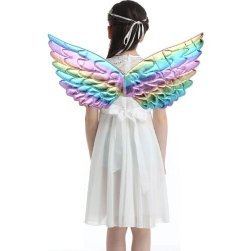 Angel Wings Kids Carnival Festival Angels Cosplay Costumes Children Masquerade Photo Wing Props Wedding Party Decor Fancy Dress