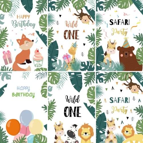 Lyavshi Tropical Jungle Safari custom made Newborn Baby Shower Birthday Backdrop Photography Backdrops Background Photo Studio