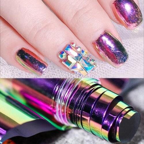 Holographic Nail Foil Polish Nail Stickers Transfer Starry Sky Laser Sliders Transparent Nail Art Decal Manicure Designs