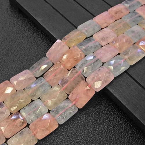 Faceted Rectangle Morgan Beads Natural Stone Beads For Jewelry Making Beads Bracelets For Women 15'' Needlework DIY Beads