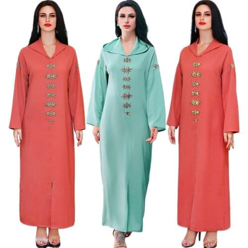 Eid Abaya Dubai Turkey Hijab Arabic Dress Abayas for Women Muslim Caftan Kaftan Moroccan African Islamic Clothing Djellaba Femme