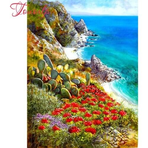 TOUOILP DIY Full Diamond painting Seascape cactus patterns bead Cross Stitch Rhinestone Embroidery Mosaic Hindu god,decor home