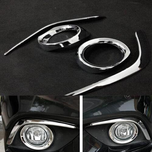 YAQUICKA 4x Car Front L&R Fog Light Lamp Cover Trim Eyelids Strip Sticker Frame Covers For Mazda 6 Atenza 2014-2016 Car-styling