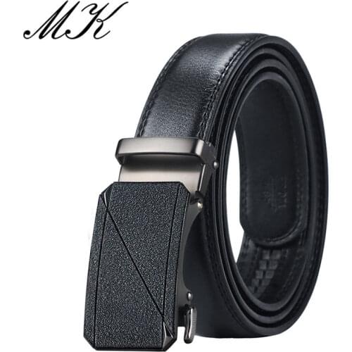Maikun Automatic Belts for Men Fashion Pattern Metal Buckle Male Leather Belts Business Casual Men Belts