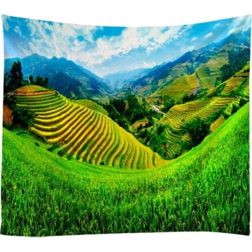 Natural Landscape Tapestry Wall Hanging Cloth Bed Spread Beach Towel Table Cloth YogaMat House Decoration Living Room Decoration