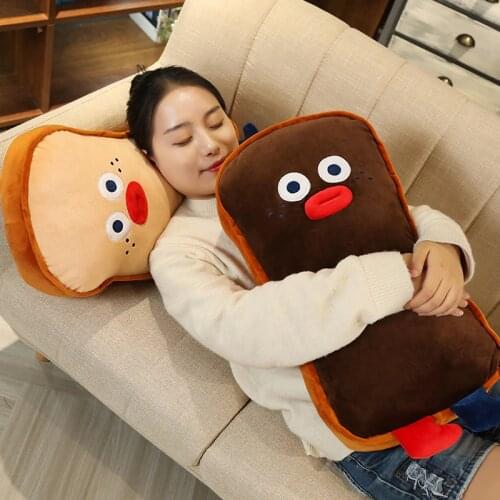 65cm Simulated 3D Toast Plush Pillow Cushion Soft Stuffed Backrest Toys Snack Bread Shape For Children Home Decor Creative Gift