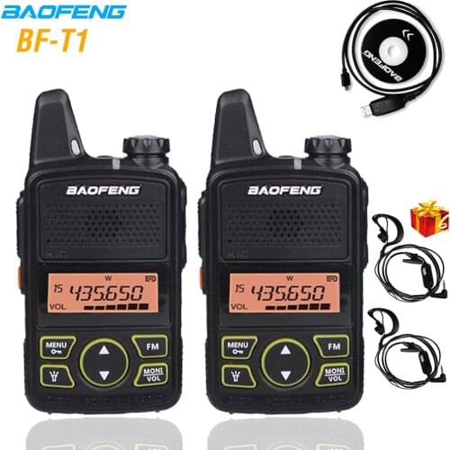 Baofeng BF-T1 Mini Walkie Talkie UHF Handheld Two-way Radio bft1 Ham Radio Portable FM Transceiver Kids 5km CB Radio Intercom