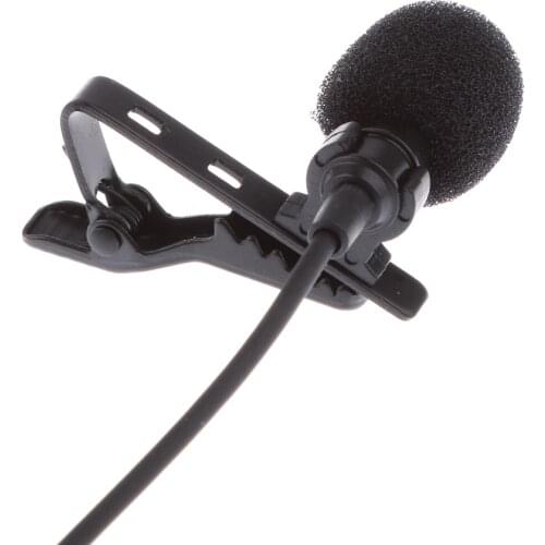 Wired Lavalier Clip On Micrphone Condenser Mic With Small Bag For Smartphone