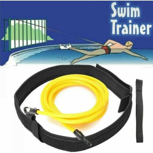 Adjustable Swim Training Resistance Belt Adult Kids Swimming Bungee Exerciser Leash Mesh Pocket Safety Swimming Pool Accessories