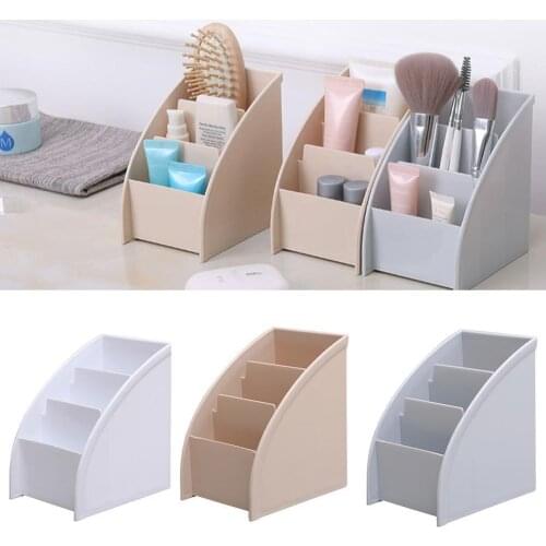 Trapezoidal Storage Box Cosmetic Box Creative Living Room Office Desk Sorting Box Storage Box 3-compartment Plastic Box