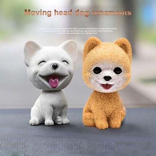 Shaking Head Dog Ornament Resin Cute Nodding Decoration Gift For Car Interior Home Room F-Best