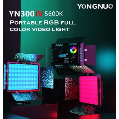 YONGNUO YN300IV LED Video Light RGB+5600K Webcast Fill-in Lamp Remote Control Studio Photography Lighting For Makeup Vlog TikTok