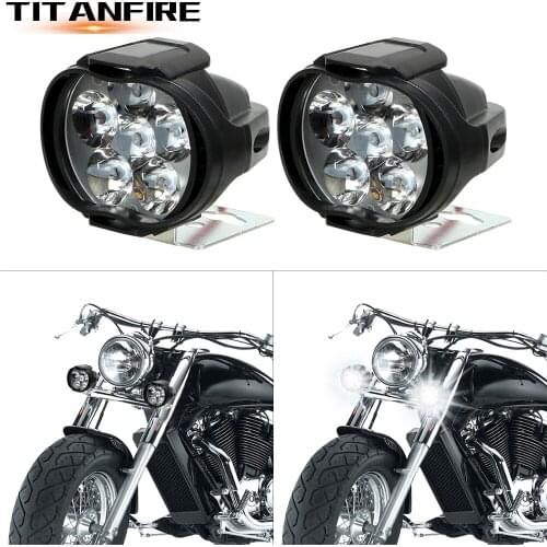 ZK30 2Pcs Motorcycles Headlight White Super Bright 6 LED Working Spot Light Motorbike Fog Lamp 1200LM LED Scooters Spotlight