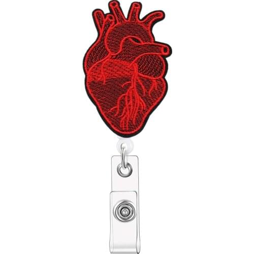 Nurse Badge Reels Heart Retractable Badge Holder Cute Nursing Name ID Badge Holders with Alligator Clip for Nurse Doctor