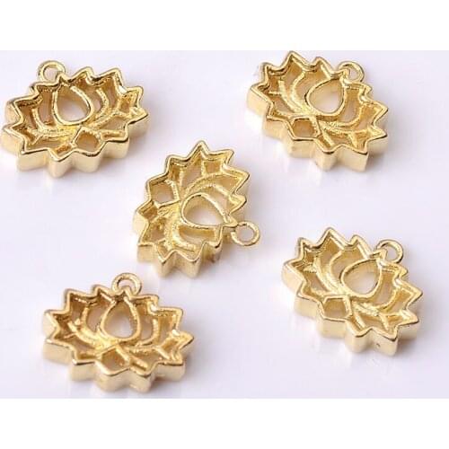 10Pcs 9*10mm Copper Flower Charms Connector Bridal Hair Accessories DIY Charms For Jewelry Making