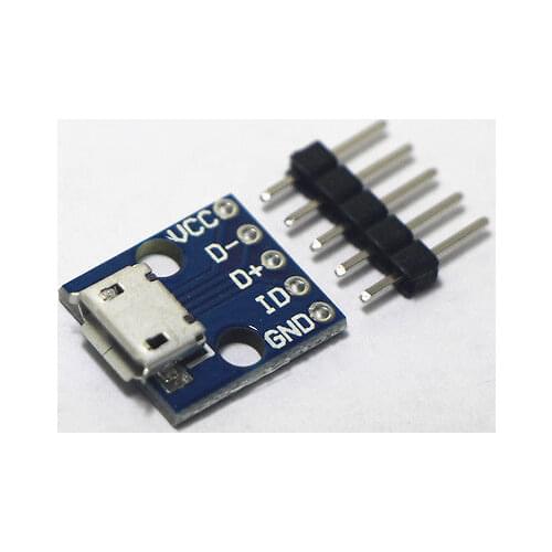 10PCS Female MICRO USB to DIP 5-Pin Pinboard 2.54mm micro USB type 5