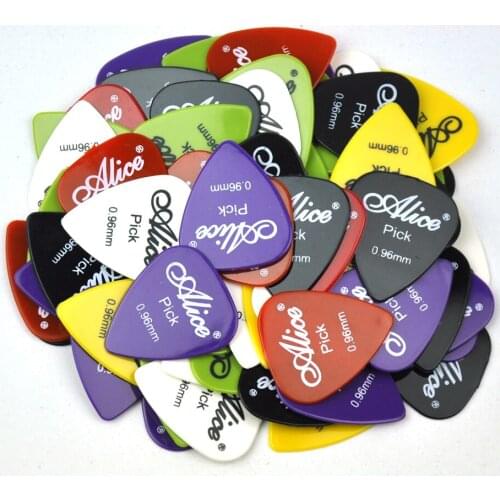 100pcs Heavy 0.96mm Alice Glossy Nylon Guitar Picks Plectrums For Acoustic Guitar E