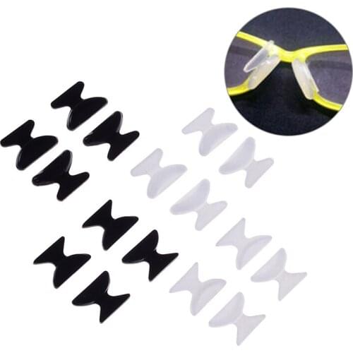 2 Pairs 2.5mm/1.8mm Eyeglass Sunglass Anti-slip Silicone Stick On Nose Pad Glasses Tools Black White