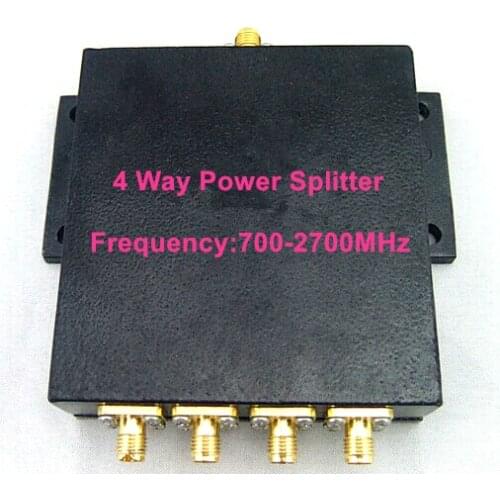 1PC Wilkinson SMA 4 Way Power Splitter Divider Combiner 700-2700MHz 50W Indoor