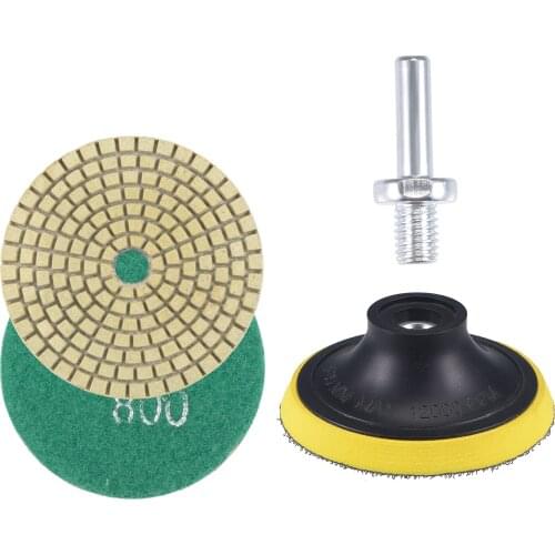 Uxcell 3" 800 Grit Diamond Wet Polishing Pad M10 Backer Pad for Stone Concrete 4 Pcs