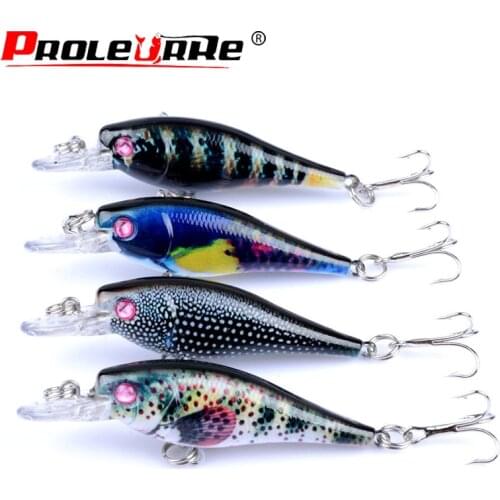 4pcs/lot Top water fishing lure 65mm 4.7g minnow Artificial hard bait fishing tackle fishing kit jig wobbler lure jerk bait